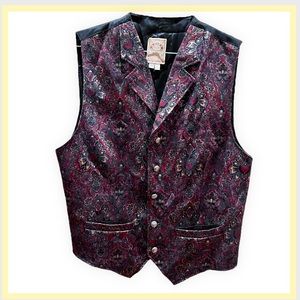 Vintage 80’s Wah Maker Made in USA Western Paisley Unisex Vest